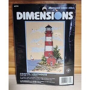 Vintage Dimensions Cross Stitch Kit 6774 Coastal Lighthouse Needle Craft Beach